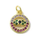 Brass Micro Pave Cubic Zirconia Charms