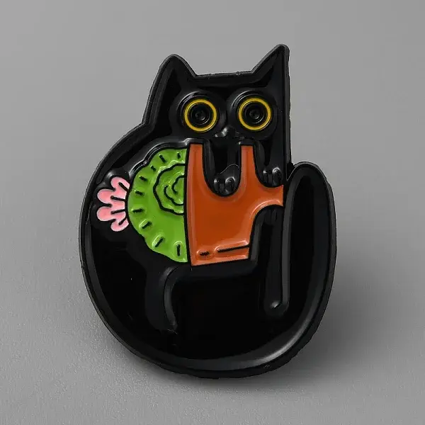 Plants with Cat Theme Enamel Pins