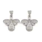 Brass Micro Pave Clear Cubic Zirconia Pendants