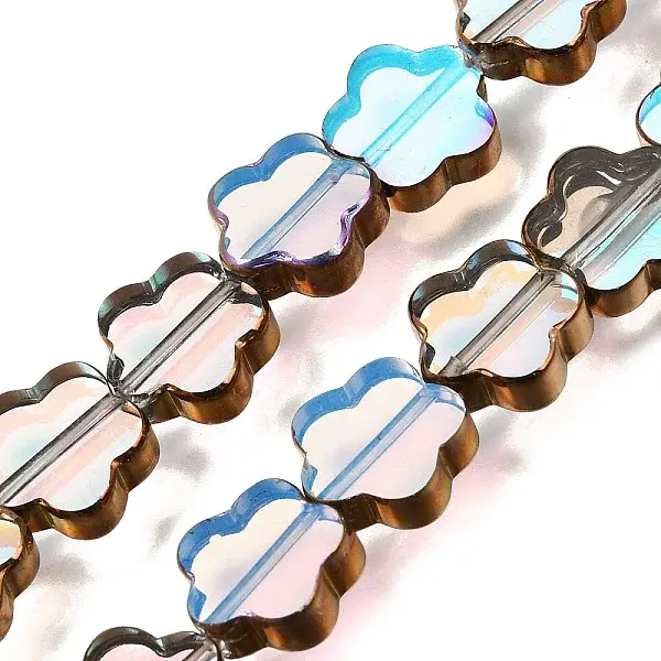 Electroplated Transparent Glass Beads Strands