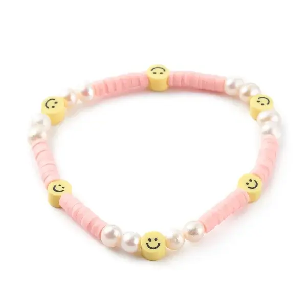 Handmade Polymer Clay Heishi Beaded Stretch Bracelets