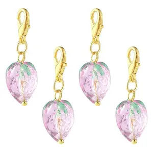 4Pcs Handmade Lampwork Strawberry Pendant Decorations