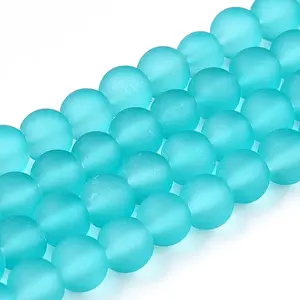 Baking Paint Transparent Glass Bead Strands