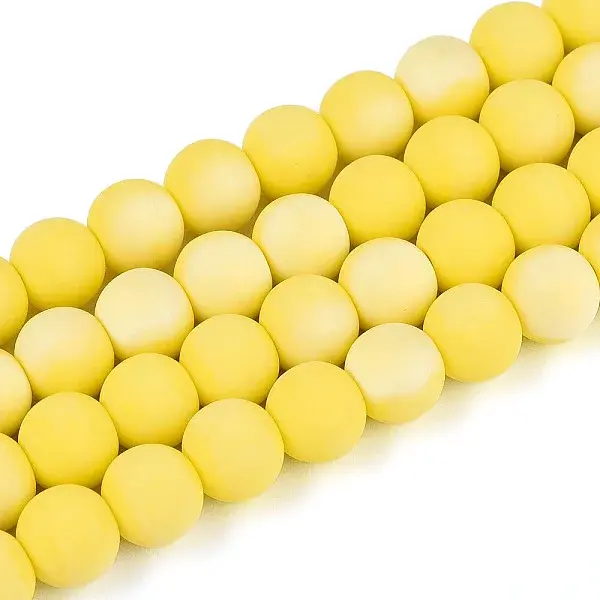 Frosted Opaque Glass Beads Strands