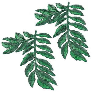 1 Pair Leaf Shape Polyester Embroidery Ornament Accessories
