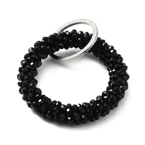Glass Beaded Bracelet Wrist Keychain