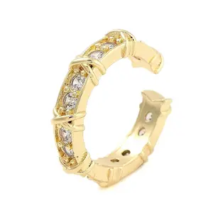 Clear Cubic Zirconia Open Cuff Rings