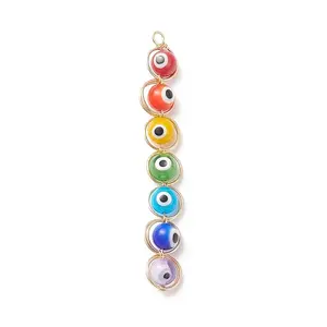 Wire Wrapped Handmade Evil Eye Lampwork Pendants