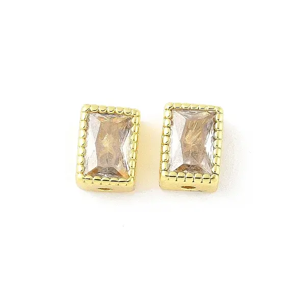 Rectangle Brass Glass Beads