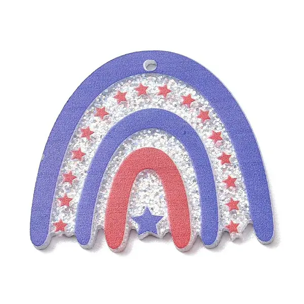 Independence Day Printed Transparent Acrylic Pendants
