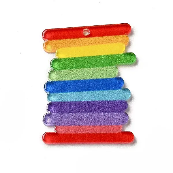 Rainbow Color Printed Acrylic Pendants