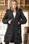Z6758 DEWBERRY WOMEN'S COAT-PLAIN BLACK