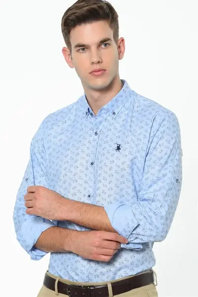 Modrá vzorovaná košile Dewberry