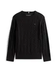 TOMMY HILFIGER Sveter 'Essential Cable'  čierna