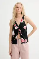 Bavlněná halenka Renewed creative upcycling dámská, černá barva, vzorovaná, Renewed INTU x Answear