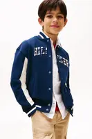 Dětská bavlněná mikina Tommy Hilfiger tmavomodrá barva, s potiskem, KB0KB09745