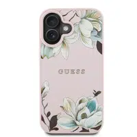 Zadní kryt Guess PU Grained Magnolia MagSafe pro Apple iPhone 16, růžová