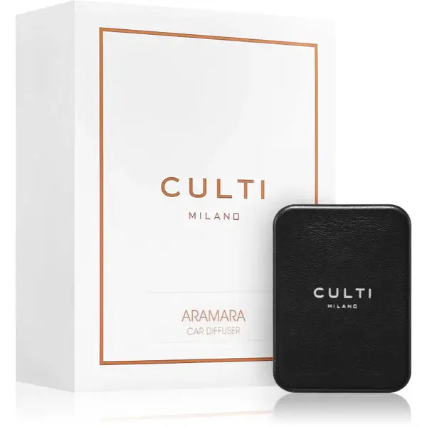 Culti Milano Car Diffuser Black Aramara vůně do auta + náhradní náplň 73x53 cm