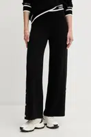 Kalhoty z hedvábné směsi Liu Jo dámské, černá barva, high waist, TF5252.MS59L