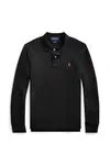 Dětské bavlněné tričko s dlouhým rukávem Polo Ralph Lauren černá barva, 323708858011