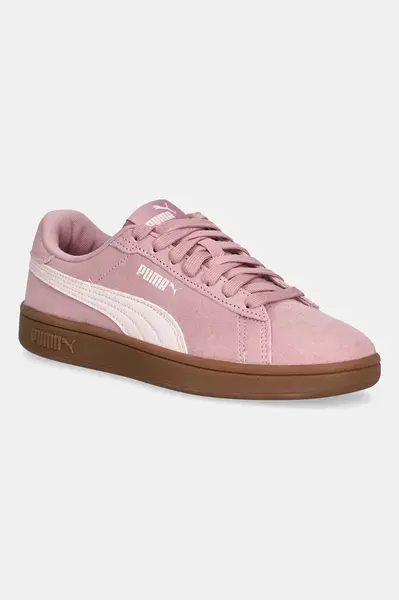 Semišové tenisky Puma PUMA Smash 3.0 pánské, růžová barva, 390984