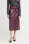 Sukně OUI vínová barva, midi, áčková, 94517