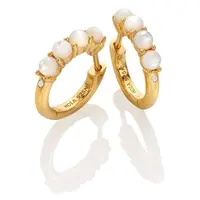 Hot Diamonds Krásné pozlacené náušnice kruhy s diamanty a perličkami Jac Jossa Soul DE727
