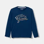 Dětské bavlněné tričko s dlouhým rukávem Guess
