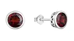 Evolution Group - Pavona Slušivé stříbrné náušnice s pravým granátem 11486.3