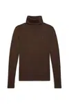Dětský svetr Polo Ralph Lauren hnědá barva, s rolákem, 313850670018