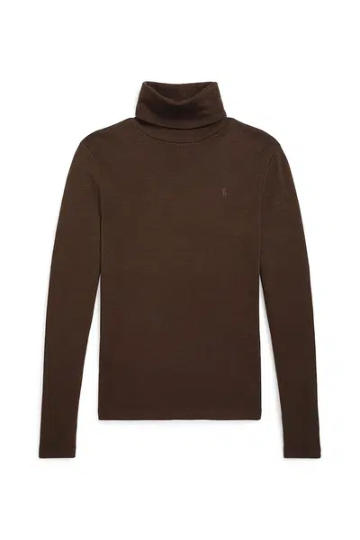 Dětský svetr Polo Ralph Lauren hnědá barva, s rolákem, 313850670018