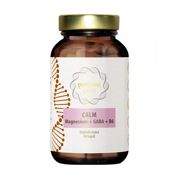 PURAVIA LABS CALM Magnesium + GABA + B6, 90 kapslí
