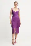 Šaty Herve Leger Georgia fialová barva, mini, přiléhavé, FRI8525605