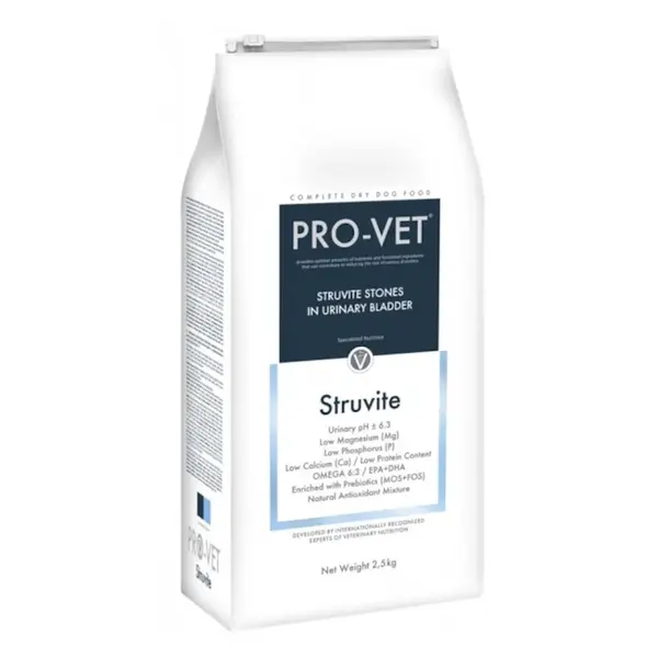 PRO-VET Struvite granule pro psy trpící močovými kameny, poškozený obal
