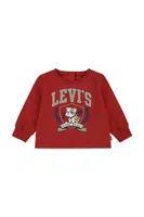 Dětské bavlněné tričko s dlouhým rukávem Levi's LOGO BULLDOG CREST TEE červená barva, s potiskem, 6EP166
