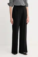 Kalhoty OUI dámské, černá barva, široké, high waist, 93781