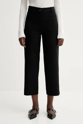Kalhoty Sessun dámské, černá barva, high waist, 21507002