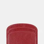 Kožené pouzdro na karty A.P.C. porte-cartes demi-lune červená barva, PXCCK.F63270