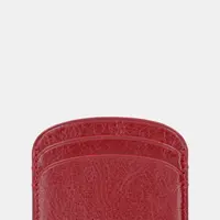 Kožené pouzdro na karty A.P.C. porte-cartes demi-lune červená barva, PXCCK.F63270
