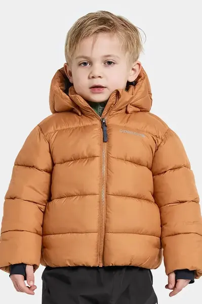 Dětská bunda Didriksons ROXEN KIDS JACKET hnědá barva, 505811