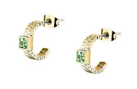 Morellato Pozlacené náušnice se zelenými krystaly Gioia SAVY42