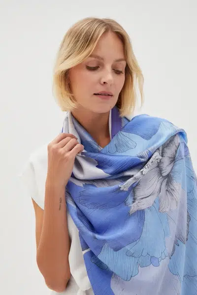 Marisse Women's Scarf L-Sz-4625 Blue