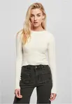 Women's sweater with short rib knit - white