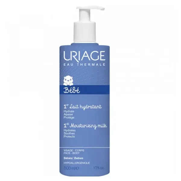 URIAGE Bébé hydratačné mlieko na telo a tvár pre deti od narodenia 500 ml