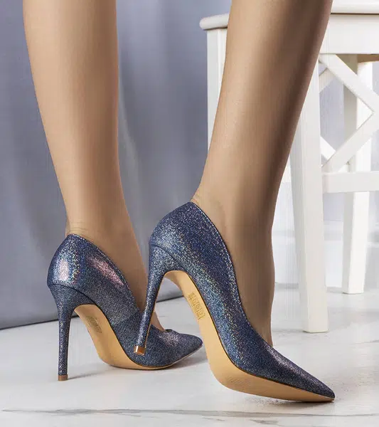 Gemre Silver Shiny Stilettos Patins