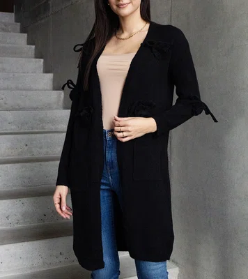 Gemre Long Black Cardigan Lira