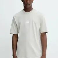 Bavlněné tričko adidas Essential pánské, béžová barva, JD1779