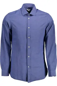Modrá pánská košile s dlouhým rukávem