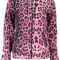 Dámská růžová mikina na zip CAVALLI CLASS