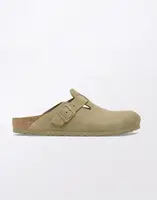 Birkenstock Boston Suede Leather Faded Khaki 37